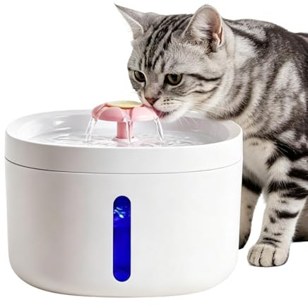 Kattfontän 2,6 L Tyst Vattenskål Automatisk Husdjursmatning | Husdjursvattendispenser Lämplig för smådjur, inomhus i , lägenhet, studentrum, samt för resor och bilsemestrar