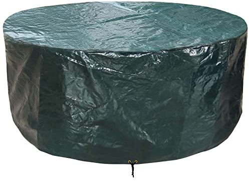 PATIO PLUS Furniture Covers Round, Outdoor Patio Table Cover Waterproof,Windproof, Anti-UV, Circular Garden Furniture Set Covers for Patio Table and Chairs Set 190x80cm Green
