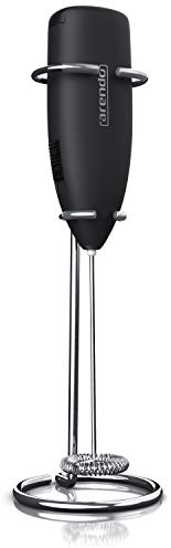 Arendo – Frullino Montalatte Milksky – L’originale frullino Montalatte a fruste con supporto in acciaio inox di Arendo - motore a 14.200 rpm - Frusta speciale – di facile pulizia – Morbido al tatto