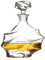 Decantador de vidrio con tapón geométrico hermético - Decantador de whisky para vino, bourbon, brandy, licor, jugo, agua, enjuague bucal, vidrio italiano sin plomo (750 ml/nube)