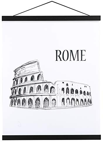 Ywlake A3 Posterleiste Posterschiene Posterleisten, Magnet Magnetische Holz Poster Aufhänger Halter Rahmen Leisten Bild Bilder Bilderrahmen Bilderleiste 30x40 30x30 30x45 (30,5cm, Schwarz)