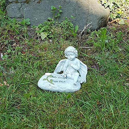 Gartenengel Gartenfigur Grabengel Wir Denken an Dich Trauerengel Dekofigur Engel Eden Angel Dekoration