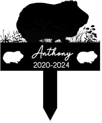 Pieu Commémoratif Personnalisé pour Cochon d'Inde, Marqueur Funéraire Personnalisé pour Animal de Compagnie, Cadeau de Sympathie pour Les Amateurs de Cochon d'Inde, Pieu du Souvenir