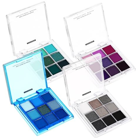 Healeved Palette Di Ombretti Opachi E Glitterati - 4 Palette Di Ombretti Per Donna 36 Palette Di Colori Per Il Trucco Degli Occhi Piatto Viola Verde Per Il Trucco Delle Ragazze