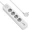 JSVER Steckdosenleiste 4 Fach mit 4 USB Ladeanschlüsse, Mehrfachsteckdose Überspannungsschutz mit USB C, Wandmontage(3680W 16A) Steckerleiste mit 2M Kabel für Smartphones, Laptop -Weiß