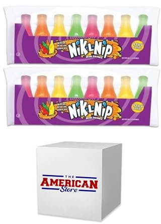 Nik-L-Nip Mini Drinks Candy Original Wax Bottles I 8's Pack of 2 I US Import