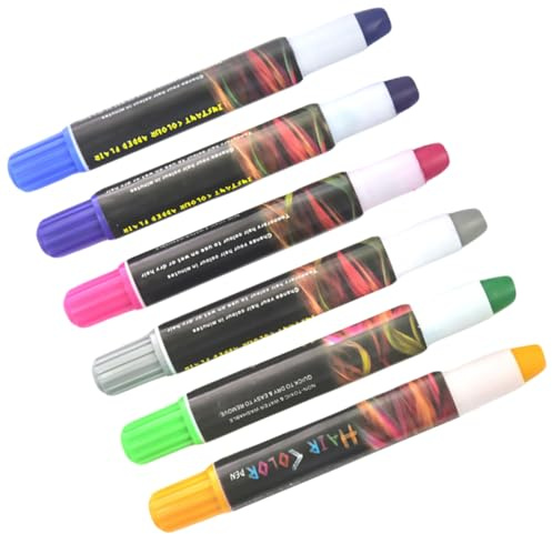 TOVINANNA 6piezas Tizas Cabello Colores Lápiz De Teñir El Cabello Para Niñas Lavables