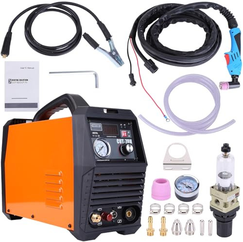 50Amp Non-Touch High Frequency Pilot Arc Plasma Cutter – 18mm Cutting Power with 2T/4T Function for Cutting Stainless Steel Aluminium and Copper