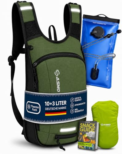 Sasmo Mochila Hidratación con Bolsa Agua y Bolsillo Térmico Impermeable Ultraligera para Ciclismo MTB y Esquí