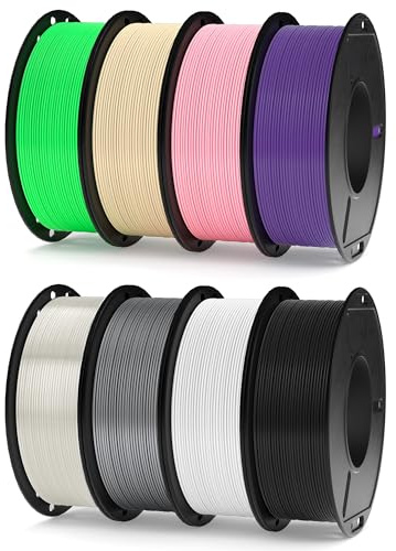 ELEGOO Pack de 8 Bobines de Filament PLA+ 250g 1,75 mm, 8 Couleurs de Filaments pour Imprimante 3D Précision Dimensionnelle +/- 0,02 mm, 8 Bobines de 250g, Multicolore 2