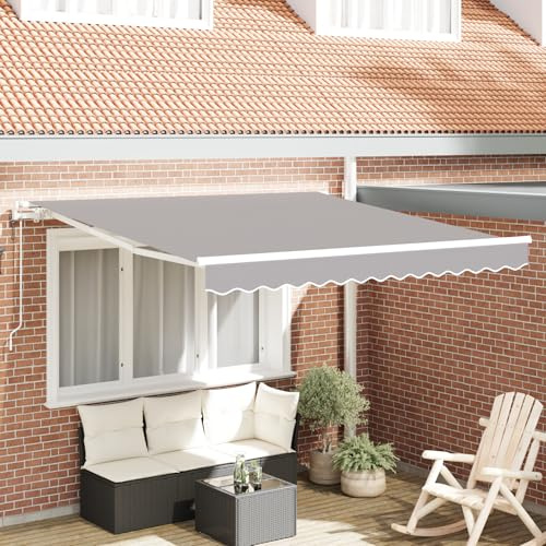 IKAYAA Toldo Motorizado 3 x 2.5 m, Toldo Electrico Exterior, Toldo Articulado Eléctrico con Mando a Distancia, Toldo Brazo Extensible para Terraza, Jardín, Gris Claro