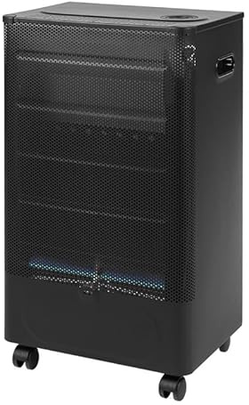 FAVEX - Chauffage d'appoint à gaz Rudna Blue Flame - Intérieur - Brûleur Inox Infrableu - 3 Puissances de chauffe - 4200 W - jusqu'à 40 m² - Noir