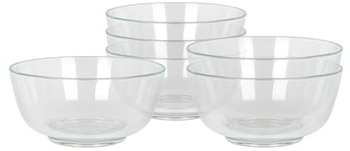 Argon Tableware Glass Snack Bowls Set of 6-11cm Clear Serving Bowls for Snacks Desserts Dips & Sides - Durable Soda Lime Glass Small Bowls for Kitchen Dining & Entertaining