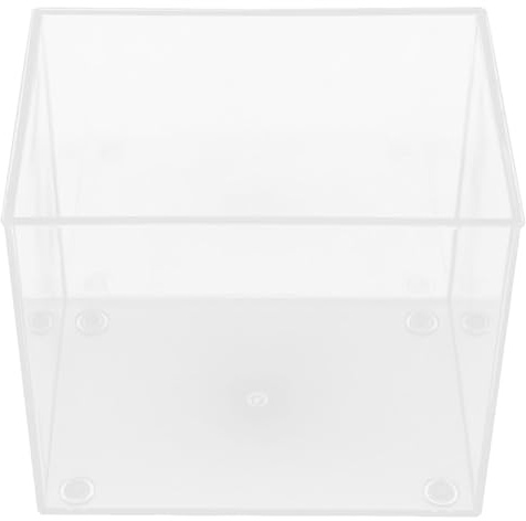 WEKAMOS Acquario Mini in Plastica Trasparente Resistente per Pesci Rossi e Betta Vasca da Tavolo dal Design Contemporaneo e Decorativa per Casa e Ufficio Serbatoio Elegante Anti-crepe