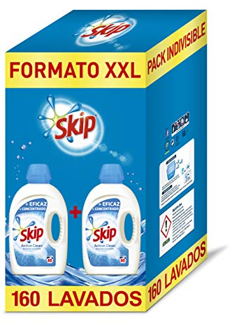 Skip Active Clean Lessive Liquide Machiner à laver 4 l (Paquete de 2)
