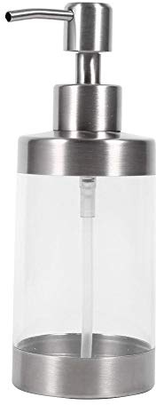 350 ml Flüssigseifenspender, Pumpflasche für Arbeitsplatte, Seifenbehälter aus Edelstahl 304, Seifenspender von Inter Design Clarity