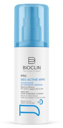BIOCLIN Deo Pro Active Vapo 48H – 100 ml – Deodorante per Sudorazione da Variazioni Ormonali – Senza Gas – Senza Alcol e Profumo – Non Lascia Aloni sui vestiti - Testato dai 12 anni