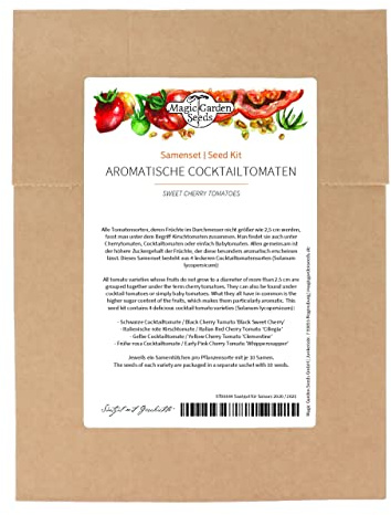 Tomates Cherry -Set de de semillas con 4 deliciosas variedades de tomate para cultivar