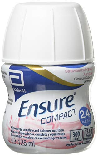 Ensure Compact, Nutritional Supplement Drink, Strawberry Flavour, Contains Protein, Vitamins and Minerals, 125 ml (Pack of 4)
