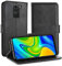 Simpeak Funda Compatible para Xiaomi Redmi Note 9 - Cuero Libro con Soporte Plegable, Ranuras para Tarjetas y Billetes, Acceso a Botones, Cierre Magnético - Negro