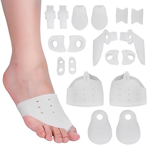 9Paires Oignon Correcteur et Kit de Soulagement Oignon Valgus Attelles Manches De Protection Séparateurs D'orteils Correcteur Soulagement de La Douleur Alignement D'orteils Épandeurs Séparateurs Lisse