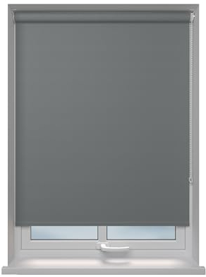 Home In Style 4U Roller blinds Thermal Blackout Roller blind - Trimmable UV Protection Child Safe Home Office Window Blinds Easy Fit Room Darkening shades Grey Blind 60cm wide x 165cm drop