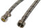 Aumix x2 (Pair) 15mm x ½” inch BSP 9mm Bore 300mm Flexible Braided Pipe Bathroom Tap Connector Hose with Isolator Valve WRAS Approved