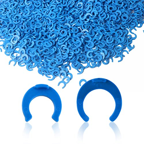 YXCCSE 100Pcs 1/4 and 50Pcs 3/8 Locking Clips Clamps Blue Locking Clips for RO Reverse Osmosis Water Filter Fittings, Locking Clips Clamps Quick Connector, PE Pipe Fitting Filter System Accessories