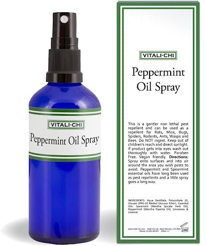 Vitali-Chi Peppermint Spray | Natural Repellent for Spider, Rat, Mouse, Ant, Wasp & Insects | Essential Oil-Based Rodent & Bug Deterrent100 ml