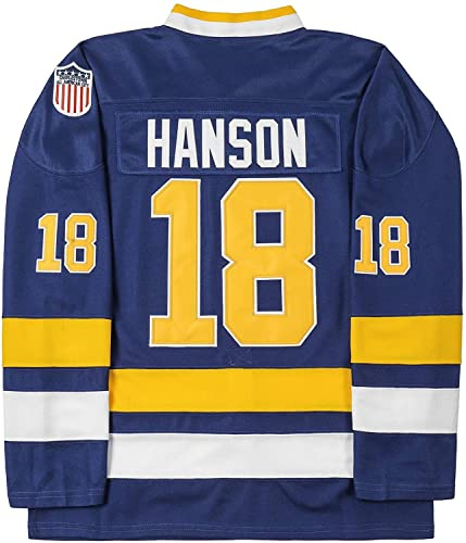 Youth Hanson Brothers #18 Steve Charlestown Chiefs Slap Shot White Moive Hockey Jersey Stitched Letters and Numbers S-L