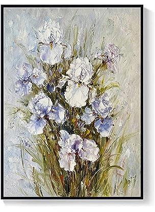 Pittura Ad Olio Dipinto A Mano Su Tela,Quadro Su Tela 100% Dipinto A Mano Astratto Piccolo Fiore Di Campo,Dipinti Murali Di Arte Contemporanea Pittura Fatta A Mano Senza Cornice Decorazioni Per Uffic