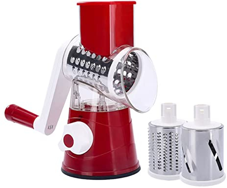 Ruiqas Casa Manuale di verdure C Grattugia per formaggio a mano Trituratore di patate con 3 tamburi Kitchen0 Food Shredder Cetriolo Grattugia per verdure Grattugia formaggio Grattugia Cetriolo Cavolo