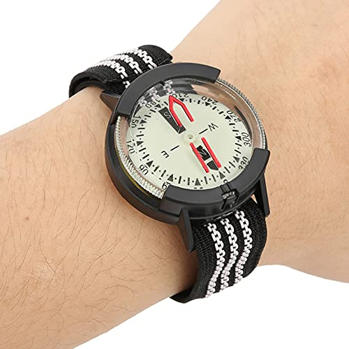 Yuecoom Brújula De Muñeca para Buceo, Brújula Impermeable para Exteriores Luminosa con Correa De Reloj Ajustable, Brújula Tipo Correa De Muñeca