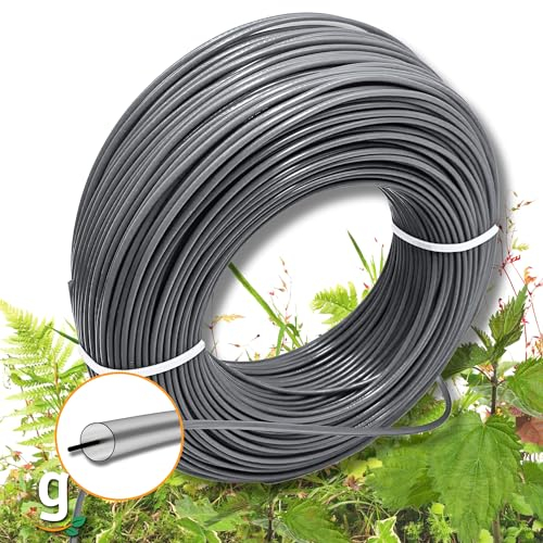 Gardazon Fil de débroussailleuse 3mm renforce 100m (Ronde) - Attention - Extrêmement résistant - Fil Coupe Bordure - Fil pour Rotofil - Bobine de Fil debroussailleuse incassable