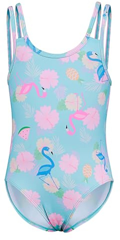 TIZAX Bañador de Una Pieza para Niña UPF 50+ Traje de Baño Bañadores Verano de Secado Rápido Ropa de Playa Piscina Azul 5 años
