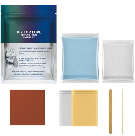 Pärchen Geschenke Gips Handabdruck Set,3D Handabdruck Set,Handabformset aus Gips für Erwachsene,Gipsabdruck Hände,Handabdruck Set für Paare,Gips-Handabdruck-Set,100g Modell Pulver+100g Klon Pulver