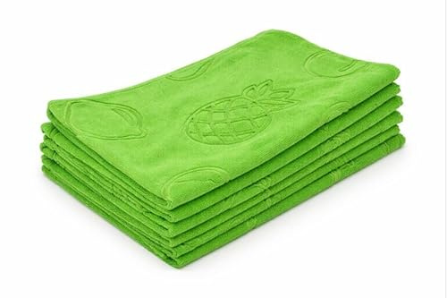 Aqua Clean Kristall Geschirrtücher mit Prägemotiv 6tlg. (Obst, Grün)