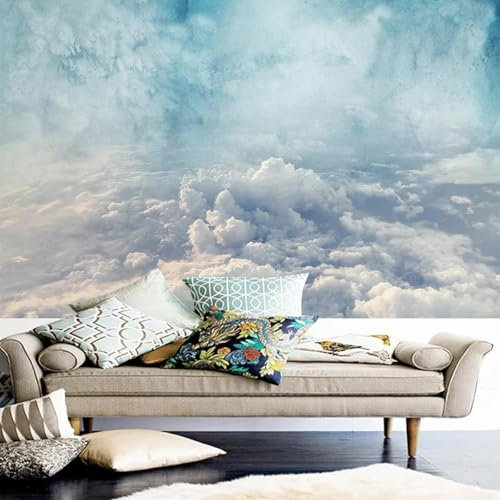 WEIMEIJIE Mural 3d, papel tapiz con paisaje natural y cielo de nube moderno, papel tapiz artístico para sala de estar, TV, sofá y dormitorio