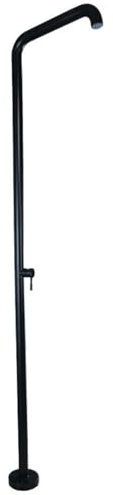 Black Outdoor Floor Shower with Swivel Adjustable Shower Head Standing Rain Shower for Outdoor Backyard Poolside Beach Pool and Spa Garden Shower Column Faucet Weatherpro