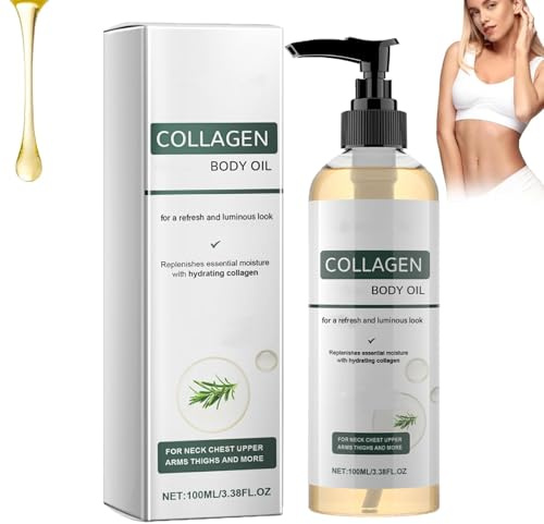 Huile Corporelle Liftante Au Collagène, Firmea Collagene Creme Corps, Huile Pour Le Corps Hydratante, Huile Corporelle Raffermissante Au Romarin, Sérum Hydratant Pour Peaux Relâchées Et Crêpées (1PC)