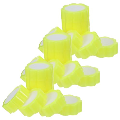 TOGEVAL 24pcs Yellow Flower Shape Sponge Finger Moistener Pads for Money Counting, Non-Slip Fingertip Moistener for Paperwork and Cash Sorting, Office and Home Use