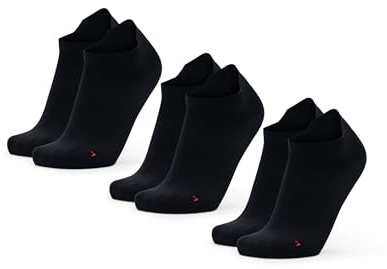 DANISH ENDURANCE Calzini da Running Uomo Donna Corti, Calze da Corsa Anti Vesciche, Tecnici e Sport, 3 o 5 Paia, Nero, 43-47