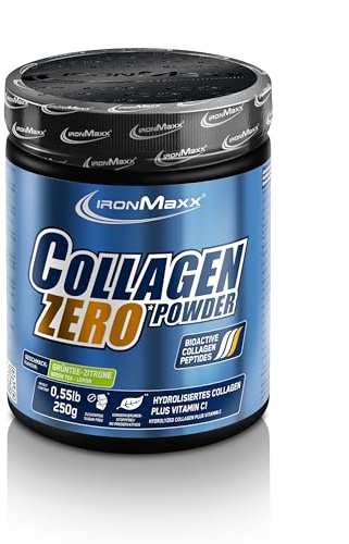 Collagen Pulver Zero 250g Grüntee-Zitrone - Zuckerfreies Kollagenhydrolysat ohne Zusatzstoffe, Kollagen Pulver mit 9g Protein pro Portion, Mit Kollagen 1 & 3