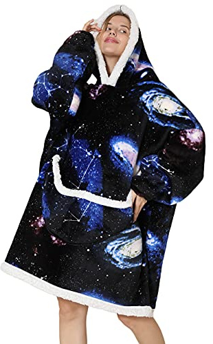 JOREAY Manta de Gran tamaño con Capucha, Manta de Forro Polar Sherpa para Mujeres Adultas y Hombres, Sudadera con Capucha Gigante mullida y cómoda