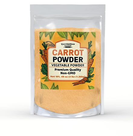 Unpretentious Carrot Powder, 3lb, Beta-Carotene, Bulk Size, Cooking and Baking