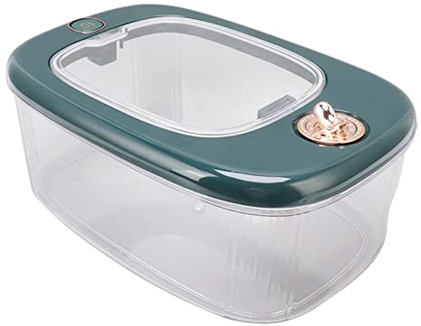 Des Barils de Stockage de Riz, Récipient Riz PP Avec Couvercle Transparent Seau à Maïs Pour Distributeur de Stockage Denrées Alimentaires, Couverts de Cuisine Organisations (Vert)