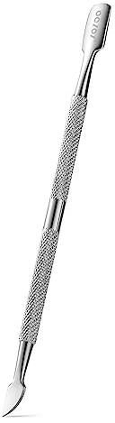 BEZOX 1 Pièces Repousse-Cuticules, Professionnel Poussoir À Cuticules Double Outil, Dissolvant de vernis à Ongles en Acier Inoxydable pour Manucures et pédicures.