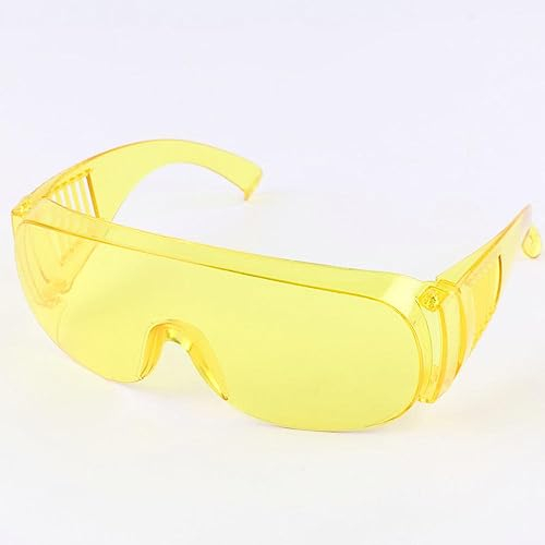 TopHomer Gafas de seguridad tintadas sobre gafas con marco protector con lente antiarañazos, protección ocular para el trabajo de bricolaje, color amarillo