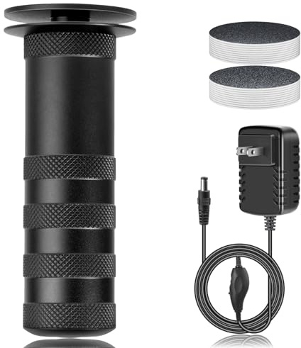 krofaue Removedor eléctrico de callos de pies para mujer, lima eléctrica de 1200 rpm con rayas antideslizantes, 60 discos de papel de lija de velocidad ajustable para mujeres de piel muerta (negro)