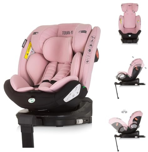 Chipolino Barnstol, Tourino i-storlek (40–150 cm) Isofix, höjdjusterbar, roterbar, färger: rosa